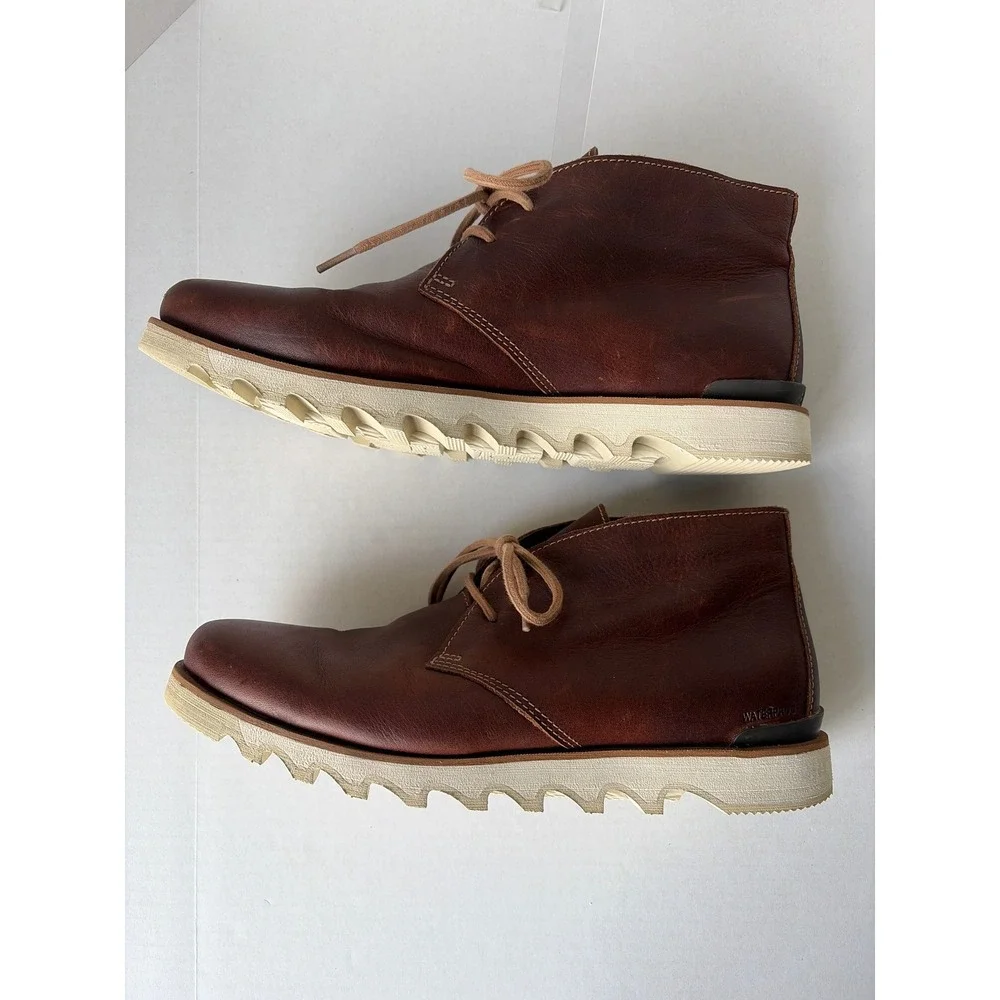 Sorel Kezar Chukka Waterproof Leather Boots Mens 13 Brown